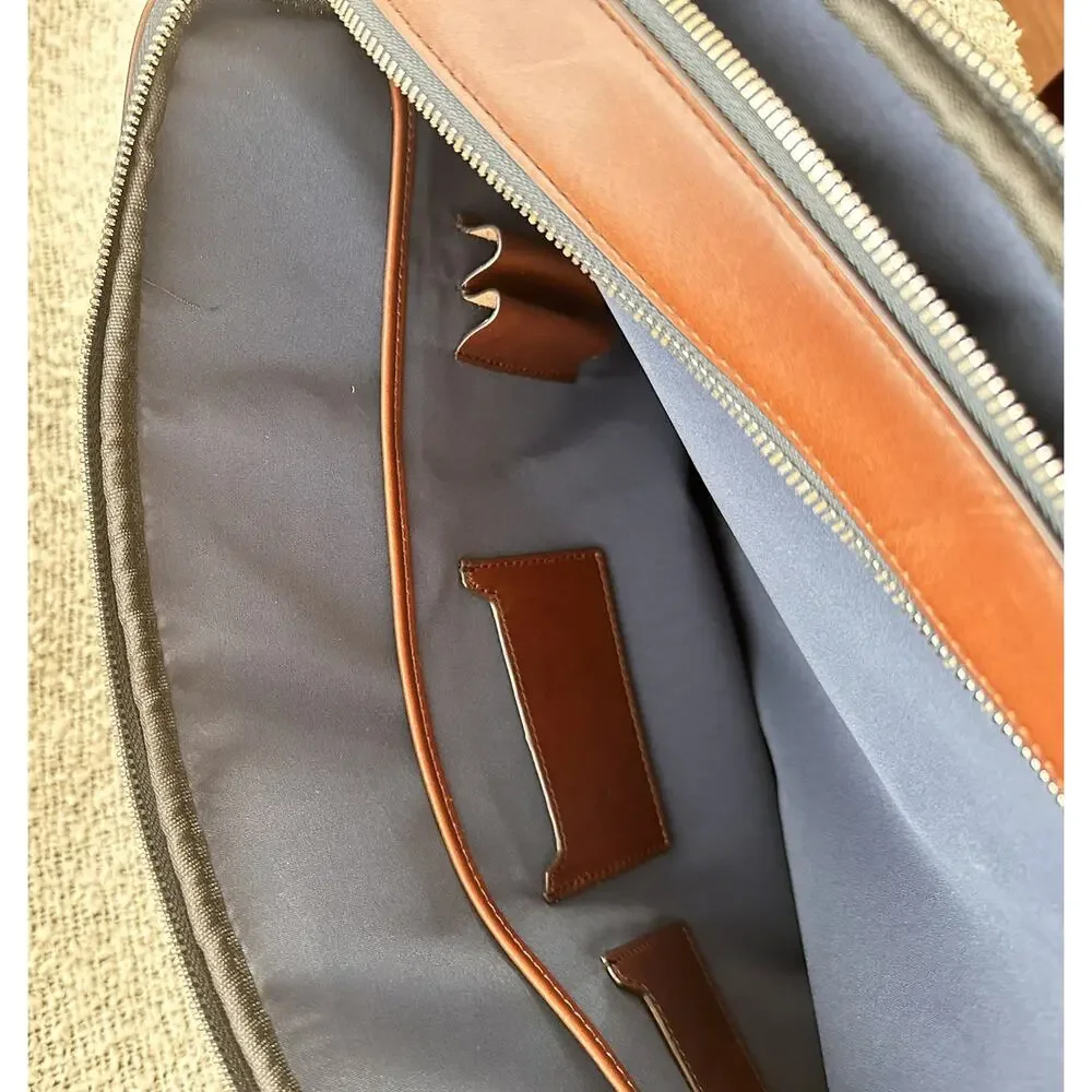 Maverick & Co Odyssey Double-zip Laptop Briefcase Navy Blue New
